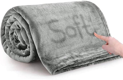 IR Imperial Rooms Fleece Blankets Queen Size 90 x 90 Inches - Super Soft Fluffy Light Grey Throw Blanket for Sofa and Bed - Warm and Cozy Lightweight 400 GSM Microfiber Bed Throws Blankets