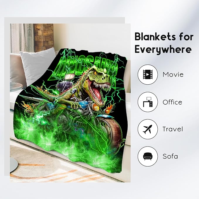 Kids Blanket Dinosaur Blankets Gifts for Boys Toddlers, 40"x50" Soft Plush Cozy Throw for Dinosaur Lovers