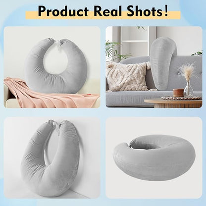 Gaming Pillow Arm Support Pillow for Bed & Sofa: Ergonomic U-Shaped Lap Pillow with Elbow Rest for Adults & Kids - Reduces Arm Pain & Fatigue During Gaming, Reading, Working & Crocheting