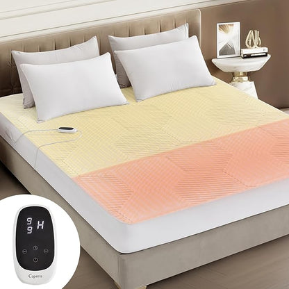 Multizone Waterproof Heated Mattress Pad, Individual Body & Feet Electric Mattress Bed Warmer 9 Heat Settings, 1-12 Hours Auto Off, Deep Pocket, Fast Heating, Machine Washable, Full, 54" x 75"
