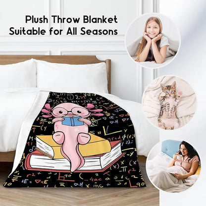 Axolotl Blanket - Reading Blankets for Toddler/Kids/Teens - 30x40 Inch Soft Flannel Daughter Gifts Throw for Couch Office