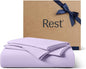 REST® Evercool®+ Starter Sheet Set, King, Lavender, Breathable Bed Sheets for Hot Sleeper and Night Sweats, with Pillowcases, Ionic+ Self-Cleaning Silver Yarn for Sensitive Skin, 3PCS No Flat Sheet