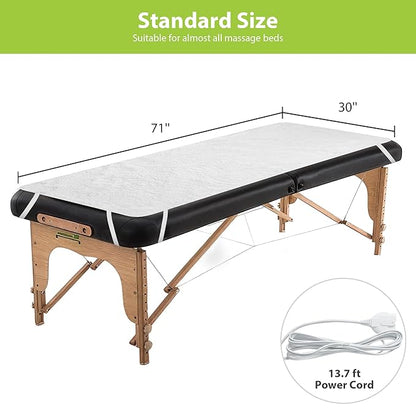 Massage Table Warmer Heating Pad Professional SPA Massage Bed Warmer with Timer, 9 Heat Settings, Overheat Protection for Massage Bed & Spa, Thickened & Soft Fleece, 30" x 71"
