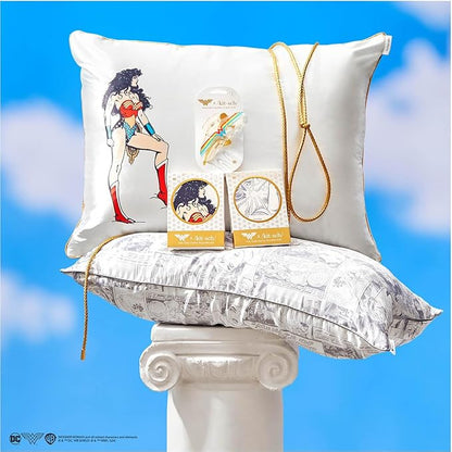 Kitsch Wonder Woman (Believe in Wonder) Satin Pillowcase with Zipper Softer Than Silk, Luxury Cooling Pillowcase for Hair & Skin, Wrinkle Prevention, Queen/Standard (19X26)