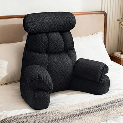 FXXUDVNIIN Back Pillow for Bed Sitting up – with 9.4" Armrests Bed Pillow for Sitting up,Inch Arms for Support, Ideal for Reading, Watching TV, Gaming, and Relaxing