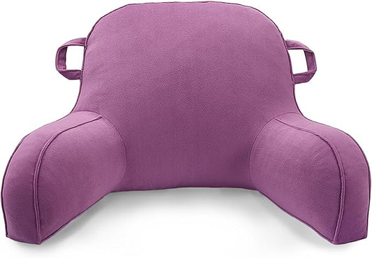 LiveGo Reading Pillow for Kids, Velvet Back Support Cushion for Sitting Up in Bed Adults, Kids Cuddle Cushion with Arms & Backrest Support Pillow for Teen Boys Girls Reading Bed Rest