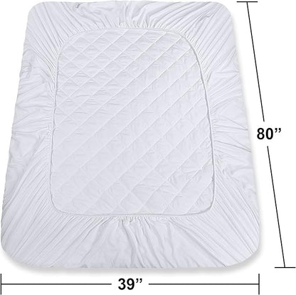 Utopia Bedding 2 Pack Quilted Fitted Mattress Pad, Twin XL Size, Elastic Fitted Mattress Topper Protector and Cover with Deep Pocket Stretches up to 16 Inches, Machine Washable (White)