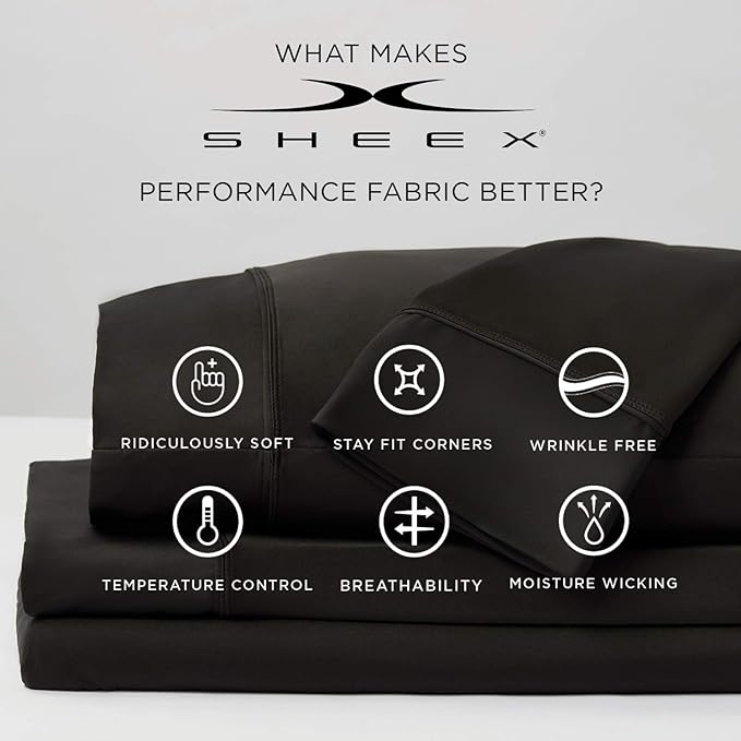 SHEEX Original Performance Cooling Pillowcases, Ultra-Soft King Pillowcase Set, 2 Cooling Pillow Covers, Carolina Blue