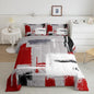 Feelyou Abstract Bedding Set Comforter Set for Kids Boys Children Modern Abstract Art Comforter Ultra Soft Decor Red Grey White Duvet Set Toddler Size