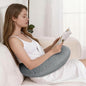 XWZO Reading Pillow for Gaming, Crocheting or Playing with Strong Arm Support, Gaming Pillow for Arm Rest When Sitting in Bed & Sofa, Lap Pillow Swen with Tiebacks and Side Pocket, Grey