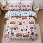 NTBED 5 Pieces Construction Twin Comforter Set for Boys Kids Fire Truck Vehicles Excavator Lightweight Microfiber Bedding Sets