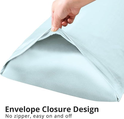HUXMEYSON Body Pillow with Satin Pillowcase, Body Pillow for Adults, Removable Cover, Ice Blue (20"x54")