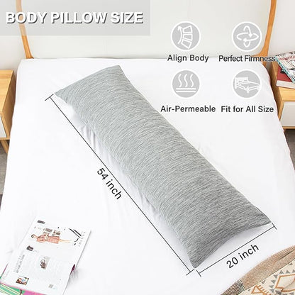 Body Pillow, Cooling Memory Foam Body Pillows for Adults Sleeping, Long Pillow for Bed, Big Large Firm Full Body Pillow for Side Sleeper, 20x54 Inch, Cooling Grey