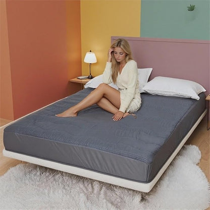 Electric Mattress Pad Full Size 54"x75", Premium Brushed Fabric, 4 Heat Settings & 10 Hours Auto Off, Elastic Deep Pocket, Machine Washable, Gray