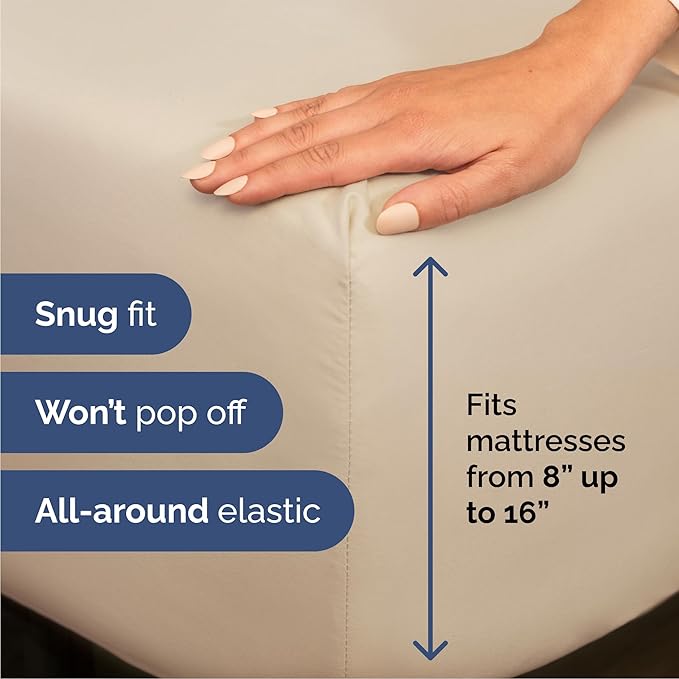 Cal King 6 Piece Sheet Set - Comfy Breathable & Cooling - Ultra-Soft Hotel Luxury Bedding Set with 8-16 Inch Deep Pockets - 1 Flat & 1 Fitted Sheet & 4 Pillowcases - Wrinkle Free & Easy Care - Wheat