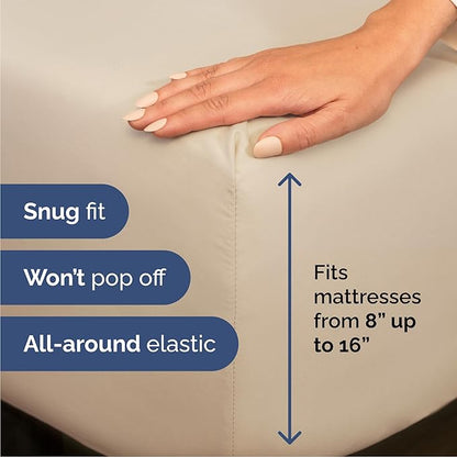 Cal King 6 Piece Sheet Set - Comfy Breathable & Cooling - Ultra-Soft Hotel Luxury Bedding Set with 8-16 Inch Deep Pockets - 1 Flat & 1 Fitted Sheet & 4 Pillowcases - Wrinkle Free & Easy Care - Wheat