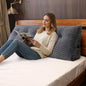 Large Headboard Wedge Pillow, Bed Rest Reading Pillow, Back Support Long Pillow, Bed Bolster Rest Reading Pillow with Removable Cover (Grey, Queen:59 * 20 * 8Inches)