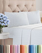 Twin XL 4 Piece Sheet Set - Comfy Breathable & Cooling - Soft Hotel Luxury Bedding Set with 8-16 Inch Deep Pockets - 1 Flat & 1 Fitted Sheet & 2 Pillowcases - Wrinkle Free & Easy Care - Blue Stripes 2