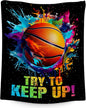Basketball Blanket for Girls, Basketball Gifts for Boys Adults Sport Lovers, Kids Throw Blankets for Team Player Couch Bed Home Decor (Colorful, 50x60 Inch)