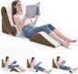 Wedge Pillow Set for After Surgery, 4 PCS Bed Wedge Pillow for Sleeping, Memory Foam Orthopedic Back Pillow for Pain Relief and Acid Reflux, Adjustable Post Surgery Pillow Brown