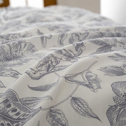 Flower Duvet Cover Queen, 100% Brushed Microfiber 3 Pieces Queen Bedding Sets, Vintage Floral Chic Garden Style Floral Pattern Queen Duvet Cover with Zipper Closure