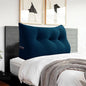 Headboard Pillow - 3 in 1 Large Bed Pillow as Wedge Reading Pillow, Large Couch Daybed Pillow or Positioning Support Backrest Back Cushion for Sitting in Bed Velvet Twin Deep Blue