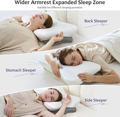 Memory Foam Pillows, Cervical Pillow for Neck and Shoulder Pain Relief, Ergonomic Contour Bed Pillow, Soft for Side Sleep Stomach Sleeping and Back Sleeper (White)