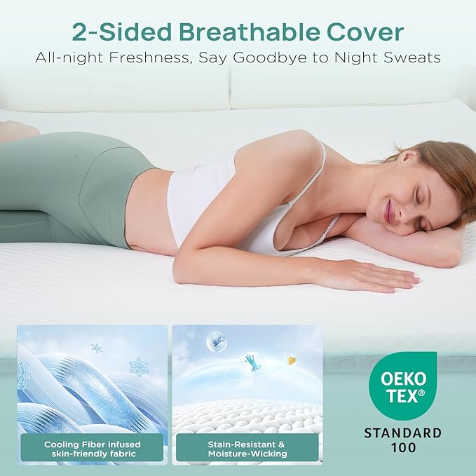 3 Inch Twin Mattress Topper for College Dorm, Memory Foam Bed Topper with Options for Back Pain Relief, Mattress Topper with 2-Sided Cover, CertiPUR Certified Dorm Bed
