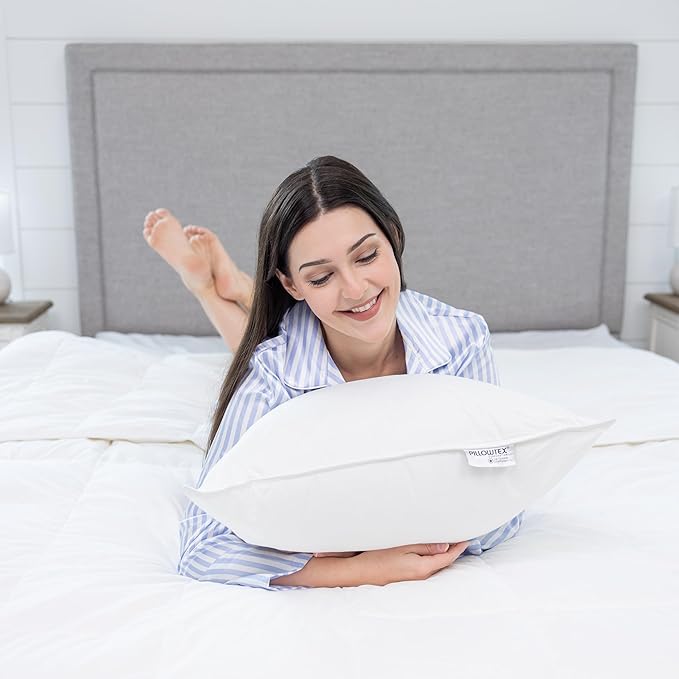 Extra Soft Down Pillow - Great for Stomach Sleepers Pillow - Very Flat - Bed Pillow - White Duck Down - King Size