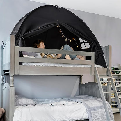 Sherilyn Full Size Bed Canopy Toddler Bunk Bed Tents Dream Tent on Bed Privacy Space Blackout Kids Sleeping Tents Indoor Floor Portable Drafty Playhouse for Boys Girl Birthday House Gift