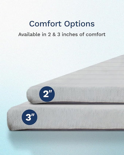 ViscoSoft Dusk 2-Inch Memory Foam Mattress Topper - King Mattress Topper, Washable Cover, Cooling & Back Pain Relief, CertiPUR-US Performance Tested and Certified Foam