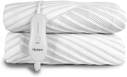 Electric Heated Mattress Pad Full Size Single Control Bed Warmer, Deep Pocket, Side Storage Pouch for Controller, Machine Washable, 3D Air Layer Fabric, 54"x75", Grey