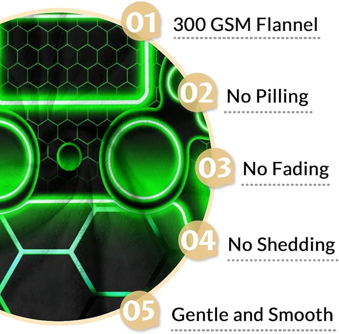 Kids Blanket Gifts - Gamer Blanket for Boys - 30" x 40" Cool Gaming Theme Throw Stuff for Couch, Crib