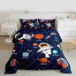 Feelyou Solar System Comforter Set King Size Outer Space Comforter for Kids Teens Adults Universe Planets Bedding Set Cute Astronaut Blue Duvet Set Room Decor 3Pcs with 2 Pillow Case