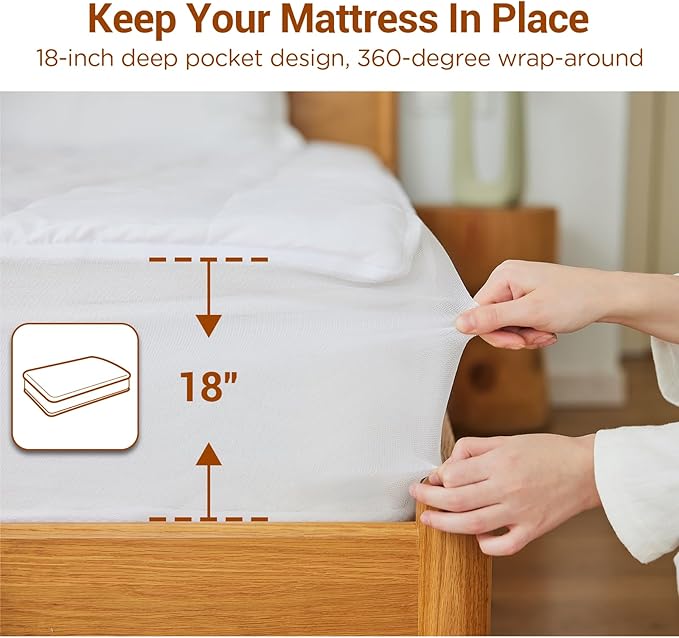 Comfytemp Heated Mattress Pad Queen - Dual Zone Control & Preheat Function, 60" x 80" Bed Warmer - 12H Timers & Heat Settings, Electric Non-Slip Mattress Cover Pad with Deep Pocket