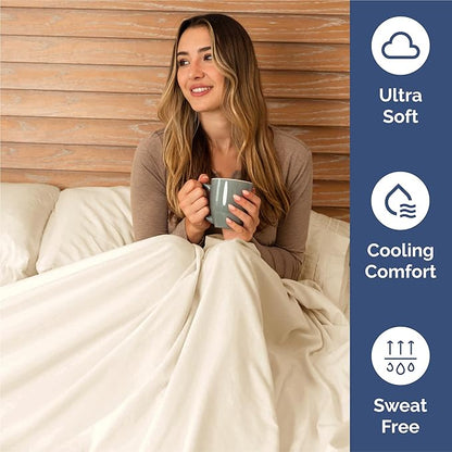 Split King Size 5 Piece Sheet Set - Comfy Breathable & Cooling Bed Sheets Set - Hotel Luxury Bedding for Women, Men, Kids, Teens, Boys & Girls - Deep Pockets, Soft, Wrinkle Free - Oeko-Tex - Off White
