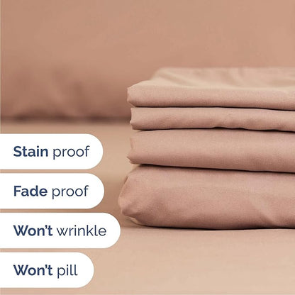 Cal King 6 Piece Sheet Set - Comfy Breathable & Cooling - Ultra-Soft Hotel Luxury Bedding Set with 8-16 Inch Deep Pockets - 1 Flat & 1 Fitted Sheet & 4 Pillowcases - Wrinkle Free & Easy Care - Mauve
