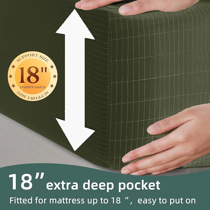 Grounding Fitted Sheet Kit Connect to The Earth's Energy 18inch Depth Pocket Grounding Bed Sheets for Earthing
