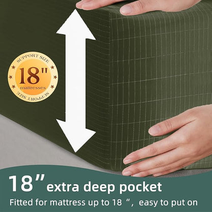 Grounding Fitted Sheet Kit Connect to The Earth's Energy 18inch Depth Pocket Grounding Bed Sheets for Earthing