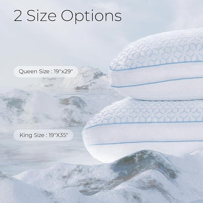 Sweetnight Cooling Pillows, Memory Foam Pillows Queen Size Set of 2, Almohadas para Dormir for Hot Sleepers