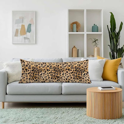 Leopard Print Decorative Body Pillowcase 20"X54", Cheetah Leopard Skin Brown Outdoor Body Pillow Covers Throw Pillow Cushion Covers Oversized Body Pillow Cases for Home Patio Office