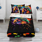 Holawakaka Kids Zipper Bedding Gaming Comforter Set, Boys Girls Twin Size Splashed Gamer Print Zippered Bed Sets, Child Cartoon Dorm Zip Bedding