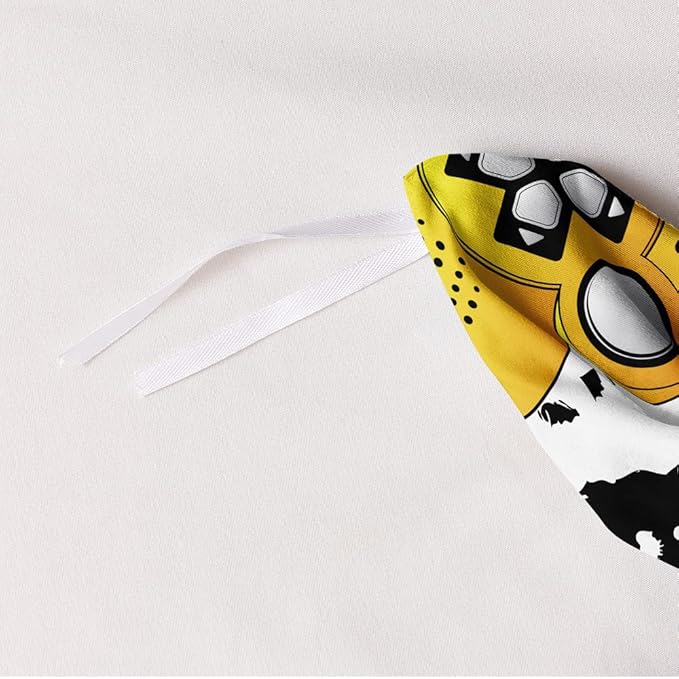 3D Print Yellow Gamepad Duvet Cover Set Gaming Comforter Covers and Pillowcases King Size Black Background Color Bed Set Gamer Beddings Boy Kid Bedroom Decorations