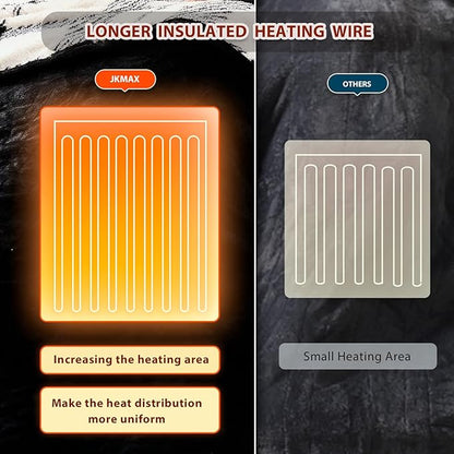 Heated Electric Blanket King Size - 100"x90" Flannel Heating Blanket with 10 Heating Levels & 5 Time Settings Over-Heat Protection, Winter Warmer for Adults with ETL Certification（Black）