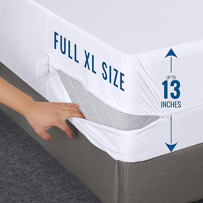 Utopia Bedding Waterproof Mattress Protector Full XL Size (Pack of 2), Zippered Mattress Encasement Bed Bug and Dust Mite Proof, Absorbent Six-Sided Mattress Cover