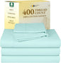 California Design Den Split King Sheets Sets for Adjustable Bed - Soft 400 Thread Count Sateen, Natural 100% Cotton Sheets with Deep Pockets, Breathable, and Durable Bedding Set - Seafoam