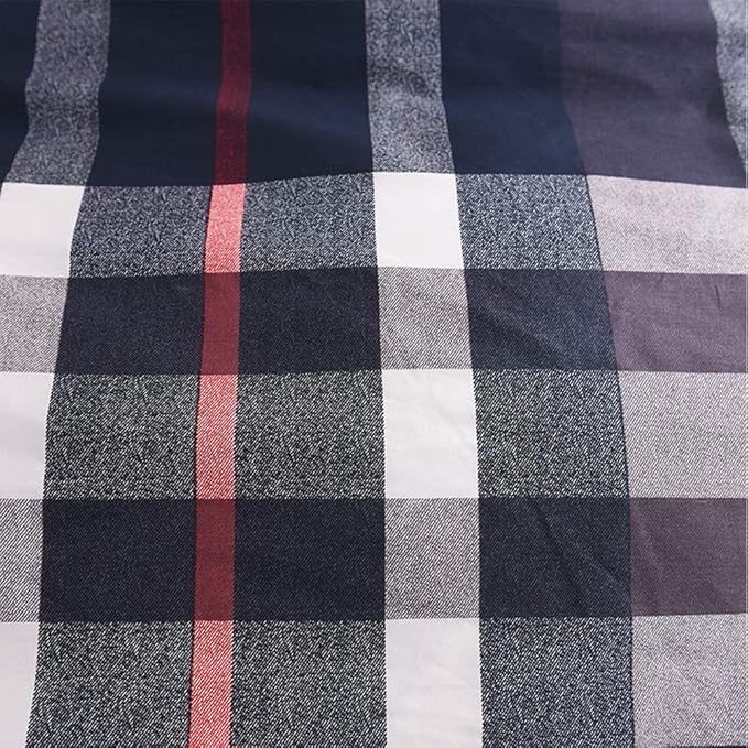 Wellboo Blue Twin Comforter Sets - Navy Blue Plaid Bedding Comforters with Geometric Tartan Quilts and Buffalo Check Warm Quilts - Down Alternative Comforters