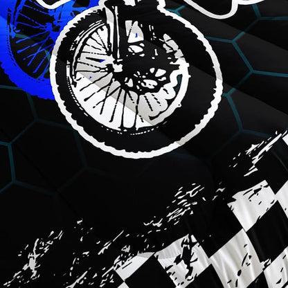 Kids Comforter Set Motocross Printed Pattern Bedding Set with 1 Comforter and 2 Pillowcases for Girls Boys Bedroom All Season(Motocross02 Queen)