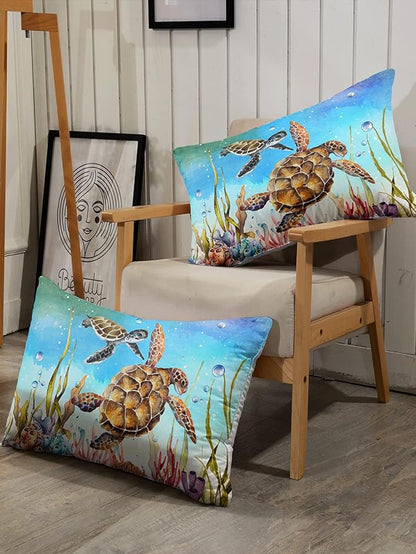 CVHOUSE Sea Turtle Bedding Twin 71'x87' Size,Ocean Sea Turtle Bedding Set for Kids Teens,Beach Tutle Comforter Cover Set Soft,1 Duvet Cover 2 Pillowcases 3 Piece,Ocean Decor