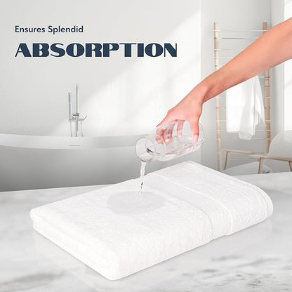 White Classic Luxury Bath Sheets Towels for Adults Extra Large 35x70 Inch - 700 GSM Turkish Cotton, Highly Absorbent | Hotel Collection | 2 Pack